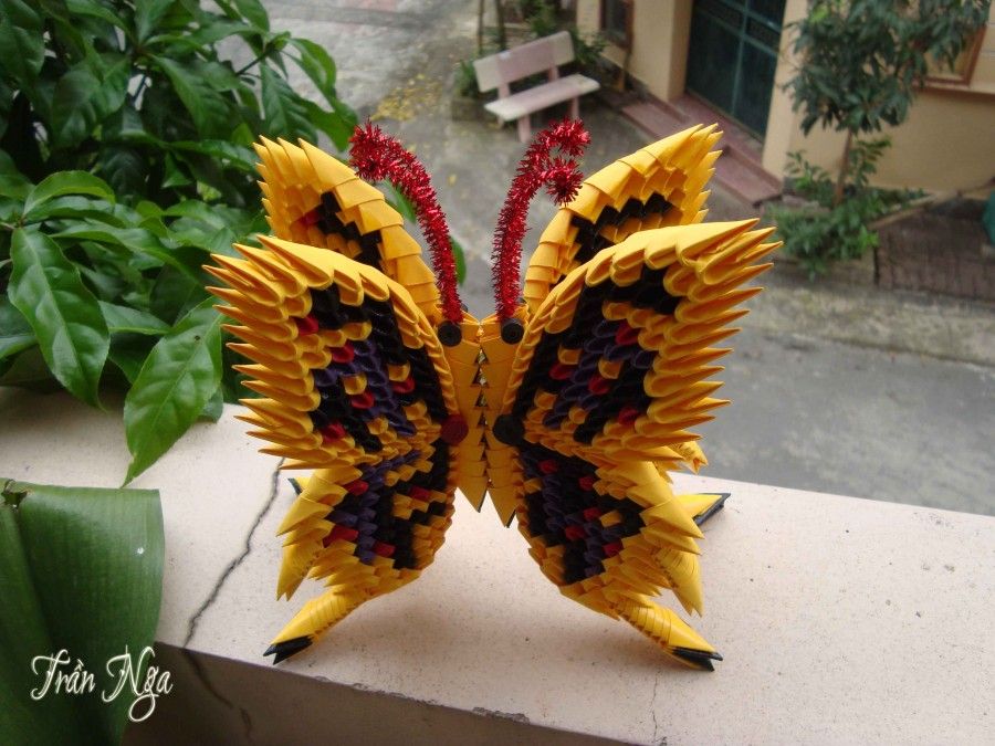 3d origami butterfly instructions