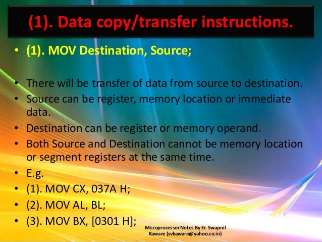 8086 microprocessor instruction set