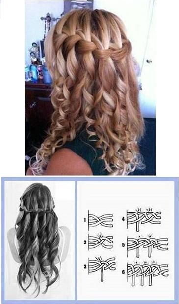 waterfall braid with curls instructions