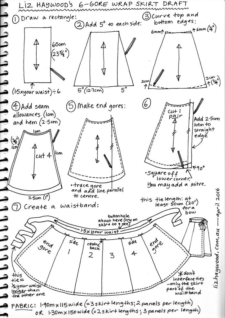 reversible wrap skirt instructions
