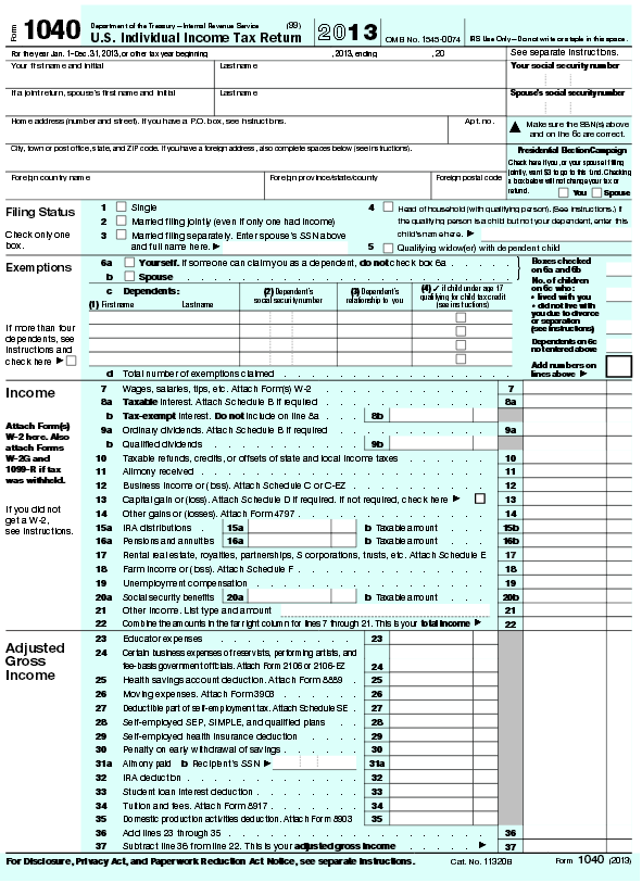 federal tax form 1040ez instructions