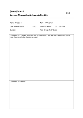 differentiated instruction classroom observation form
